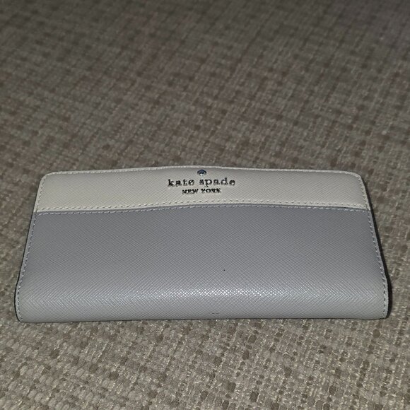 Kate Spade Madison Colorblock Large Slim Bifold Wallet - Gret - Picture 7 of 9